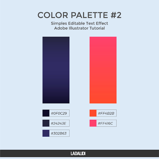 Color Palette for Simples Editable Text Effect in Adobe Illustrator Tutorial.