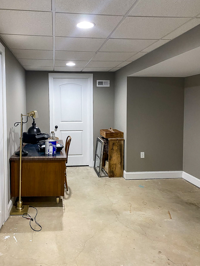 Basement bedroom before