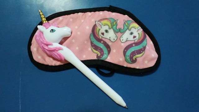 Unicorn sleep mask and pencil