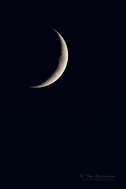 The Waxing Crescent Moon with 13.5% illumination