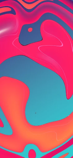 A mesmerizing iPhone wallpaper with abstract waves in shades of hot pink, sky blue, and fiery orange, creating a chic and fluid aesthetic for a stylish background.