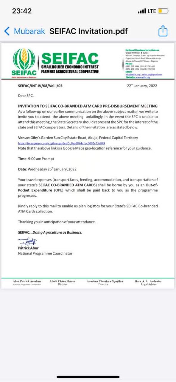 SEIFAC Applicants Will Soon Laugh Read This: Invitation To SEIFAC Co-branded ATM Card Pre-disbursement Meeting