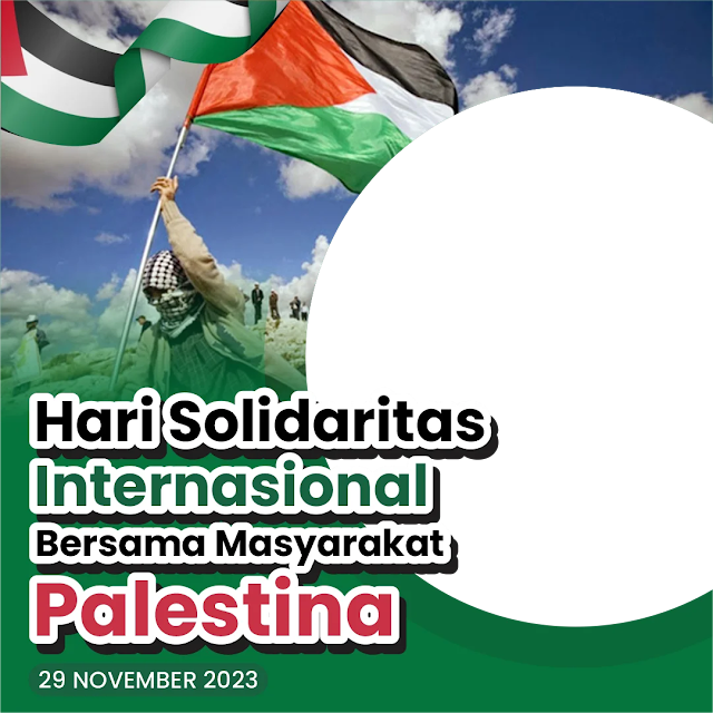 Download Twibbon Hari Solidaritas Internasional Bersama Palestina Tahun 2023 Desain 1