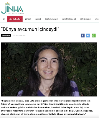 JinHa Haber Ajansı web sitesinin ekran görüntüsü. Arzu Filiz Güngör'ün gülen bir fotoğrafı yer alıyor.