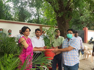 डॉ. अंकिता राज ने अधिकारियों को दिये पौधे | #NayaSaberaNetwork