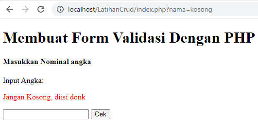 validasi formulir (Form) PHP