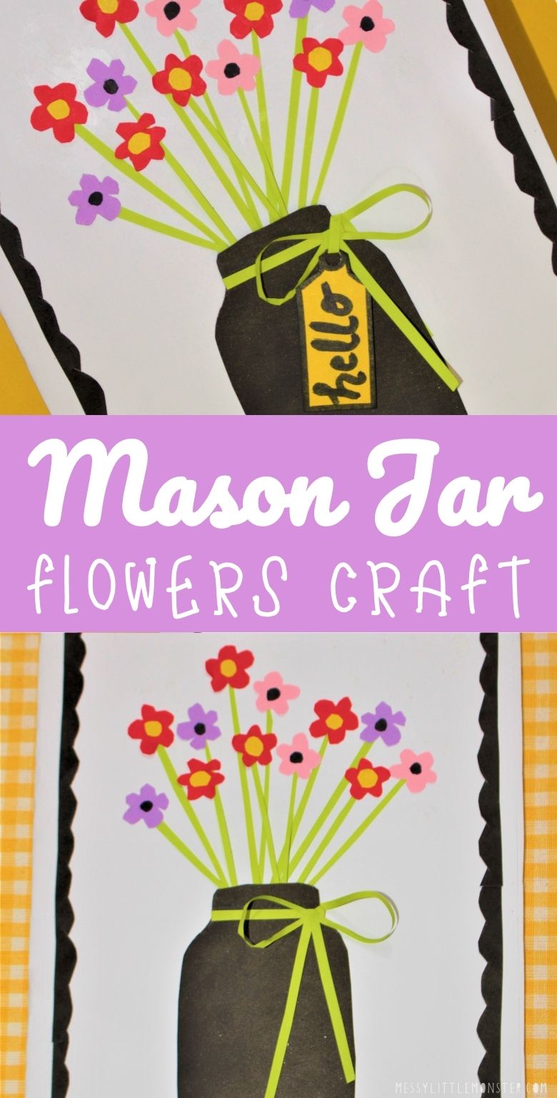 Mason jar flower craft for kids to make