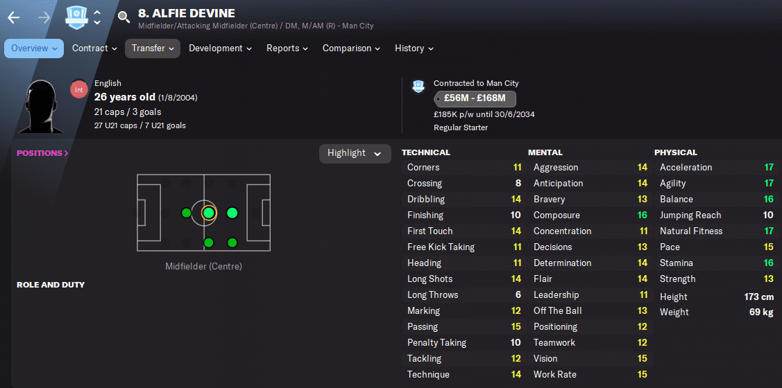 FM22 Alfie Devine DA