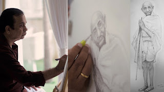 Brahmanandam drawing Gandhi