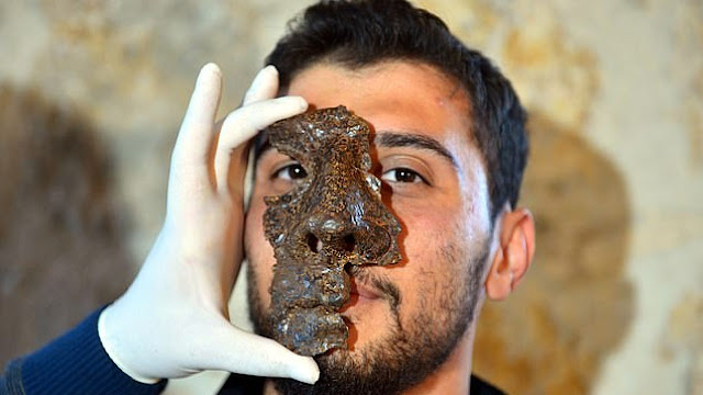 Roman soldier's cavalry face mask found at Hadrianopolis in Paphlagonia