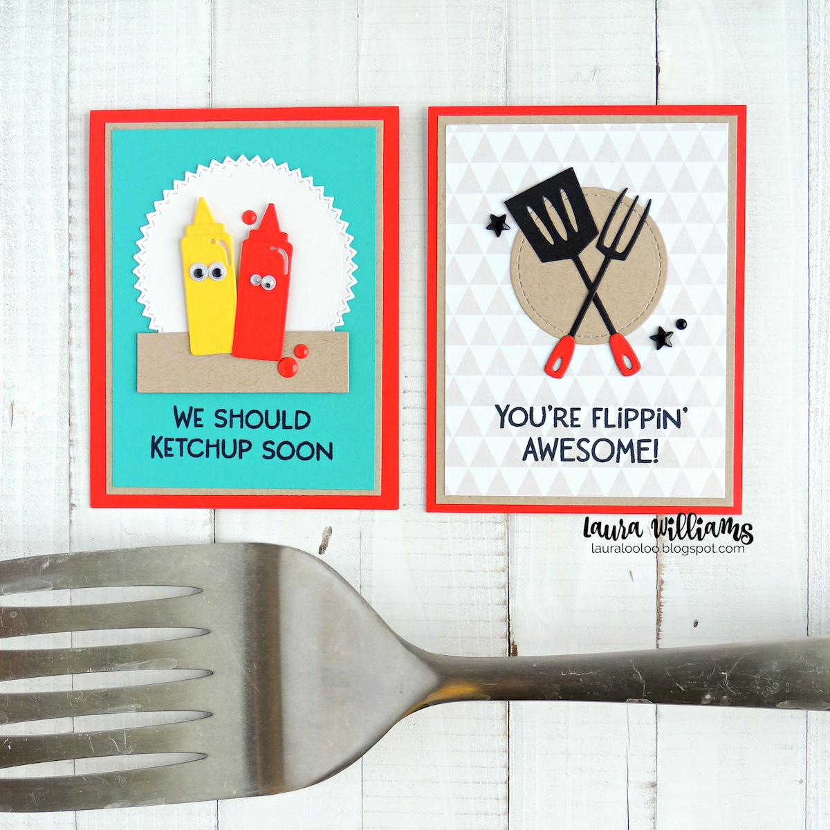 Handmade cards with funny puns are one of my favorite things to make! Impression Obsession has done it again- they've released more fun (and punny) sentiment stamps paired with simple, clever dies - in this case, BBQ themed, to make adorable clean and simple cards that your grill master (plus everyone else) will love!