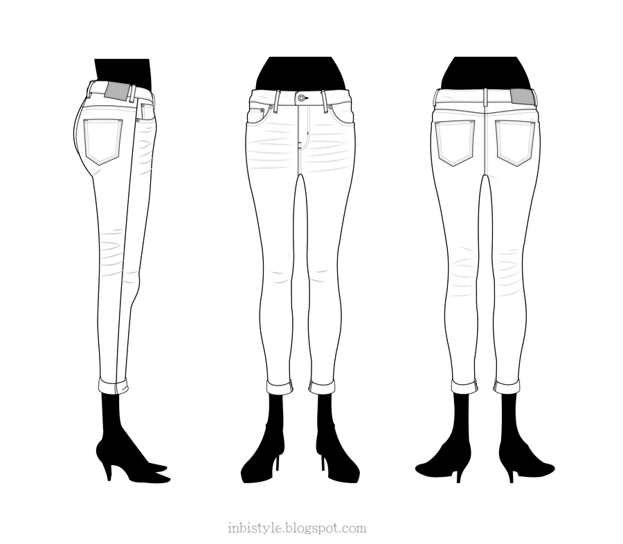 Roll Cuff Jeans Template