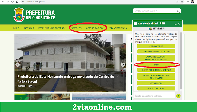 2Via IPTU Belo Horizonte: plataforma irá solicitar Índice Cadastral do imóvel e CPF ou CNPJ do proprietário juntamente com o CEP do imóvel