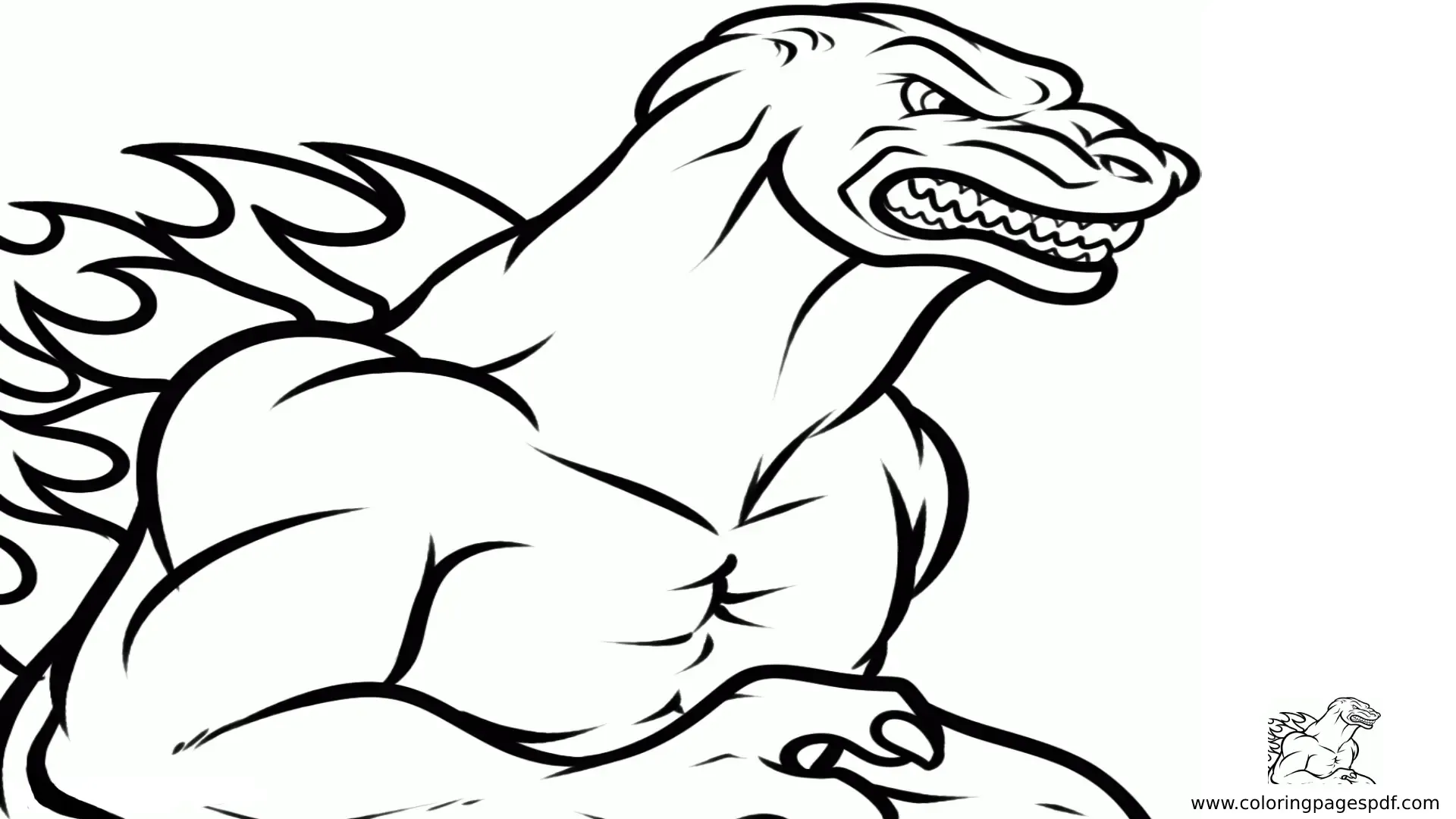 Coloring Pages Of Muscular Godzilla
