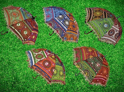Embroidery Rajasthani Umbrella -  Vasant Panchami Decoration Ideas For Home