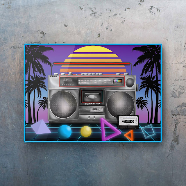 retro inspired artwork Turn It Up by Mark Taylor