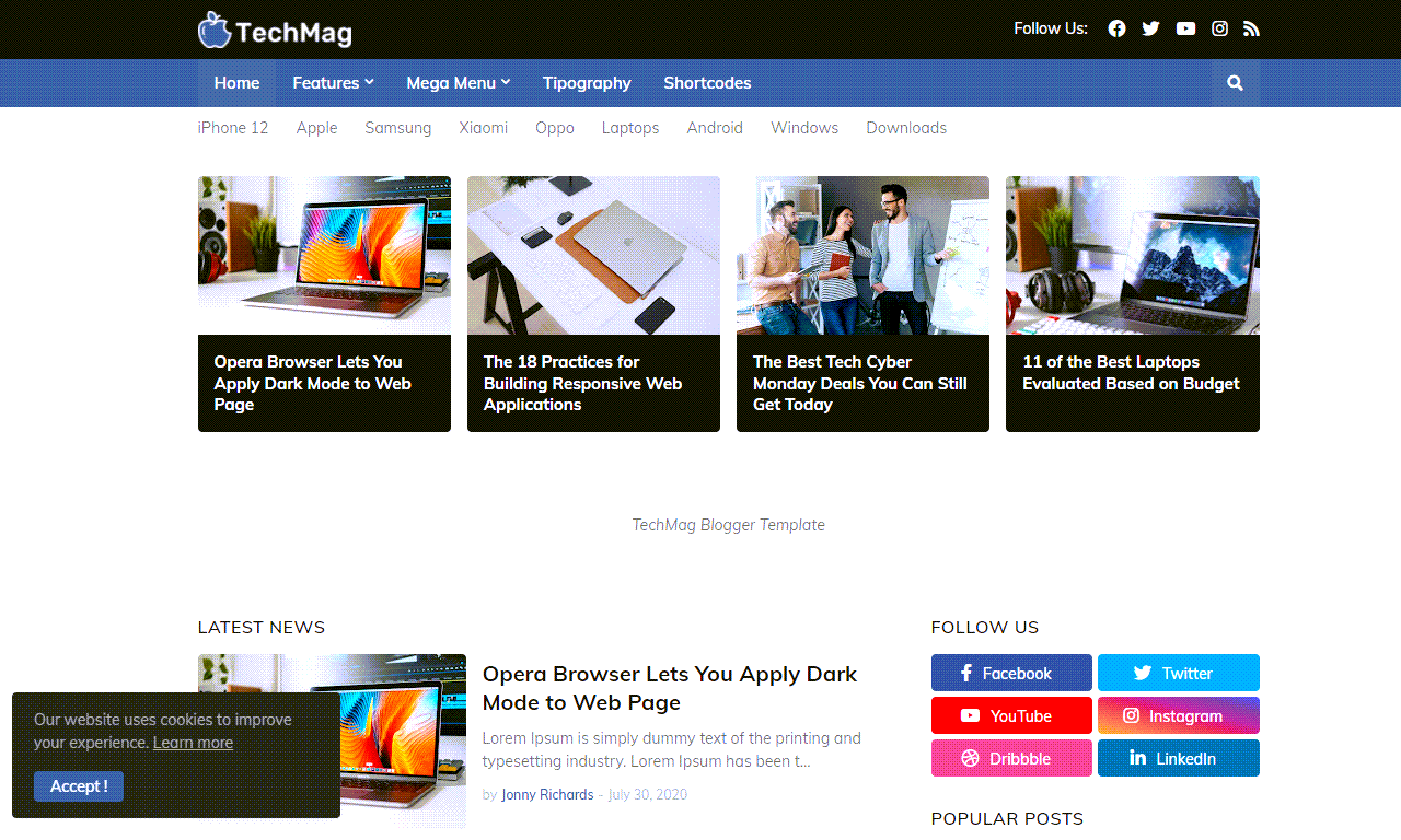 TechMag Professional Blogger Template (Developed by Templateify)