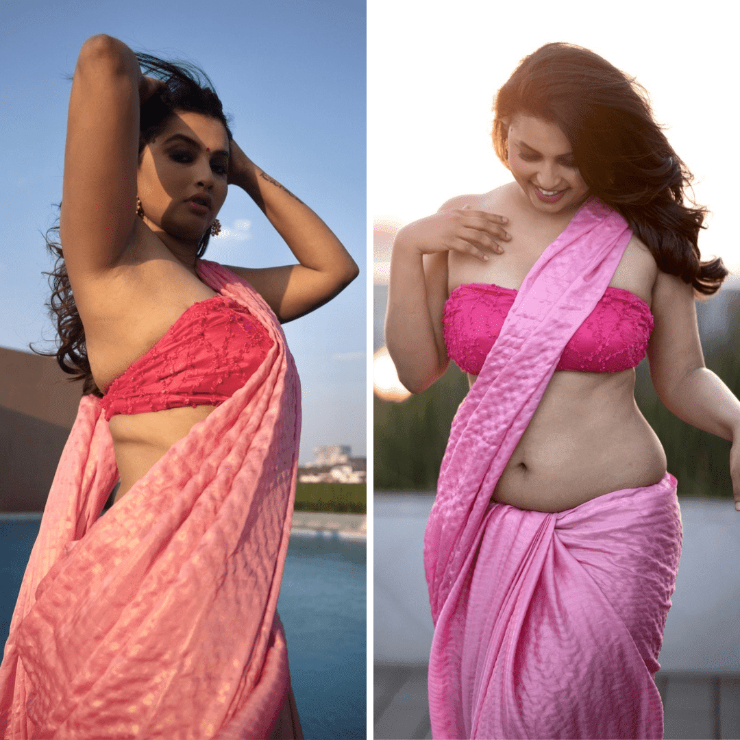 Anicka Vikramman Flaunts her curves in a Pink Saree on Instagram (View Pics)