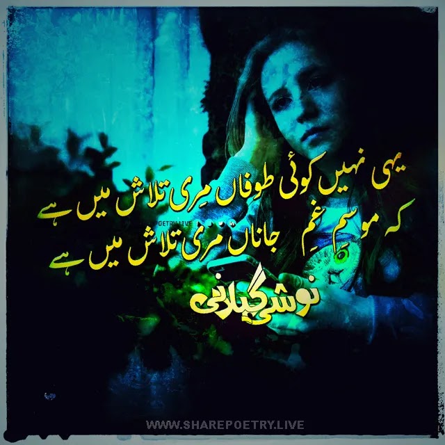 Noshi Gilani Poetry in urdu - Sad Shayari Noshi Gilani