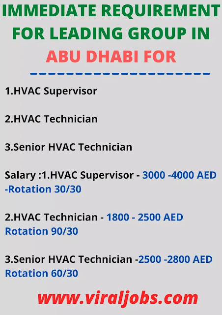 Immediate Requirement for leading group in Abu Dhabi for