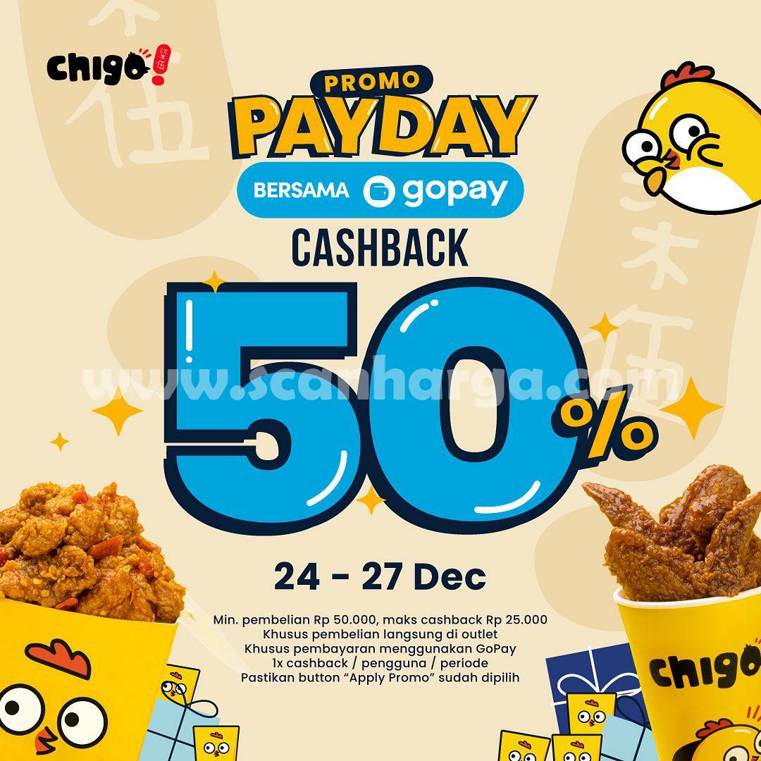 Promo Chigo Payday Cashback 50% Bayar Pakai Gopay