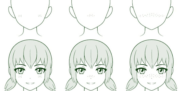 Freckles on Anime Faces drawing easy  for beginners