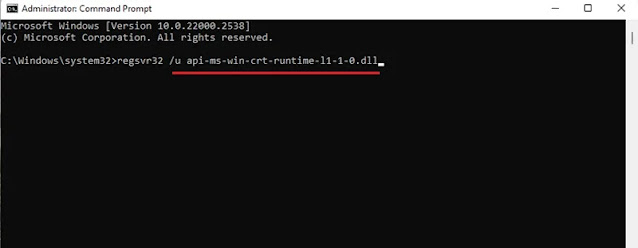 خطأ Windows 10 api-ms-win-crt-runtime-l1-1-0.dll