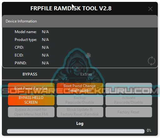 FRPFILE Ramdisk Tool V2.8 - Bypass Passcode & Disable i0S 16.x windows tool