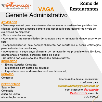 GERENTE ADMINISTRATIVO