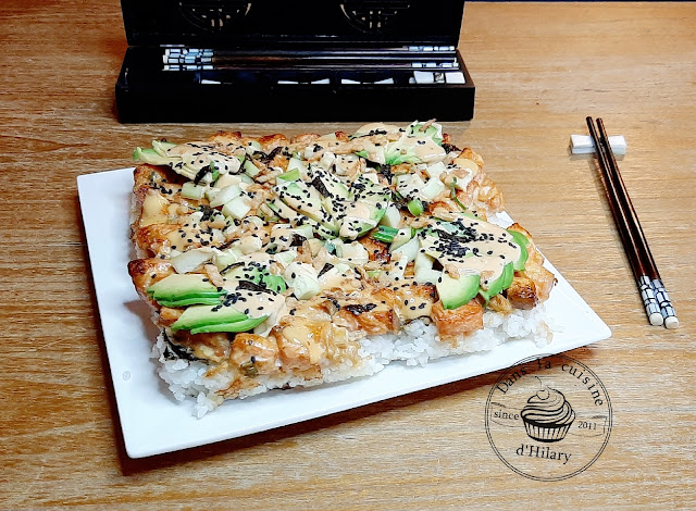 Sushi bake au saumon - Dans la cuisine d'Hilary