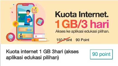 menukar poin BonsTri menjadi Kuota internet