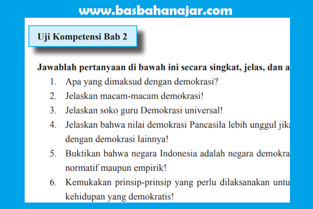 Jawaban PKN Kelas 11 Halaman 75 Uji Kompetensi Bab 2