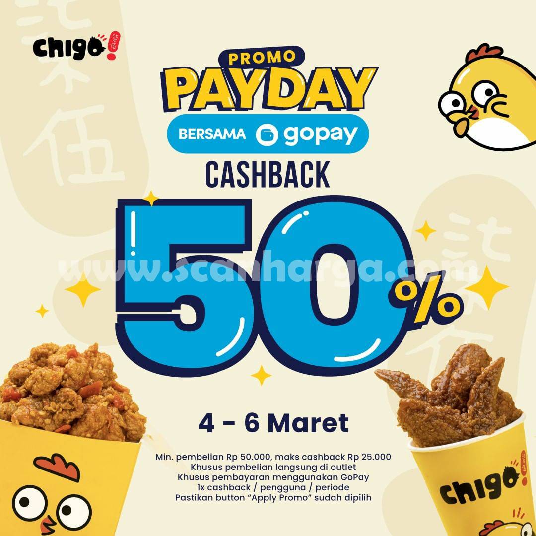CHIGO Promo PAYDAY GOPAY - Dapatkan Cashback 50%