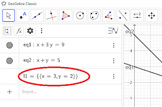 Menyelesaikan SPLDV Metode Grafik Dengan Geogebra