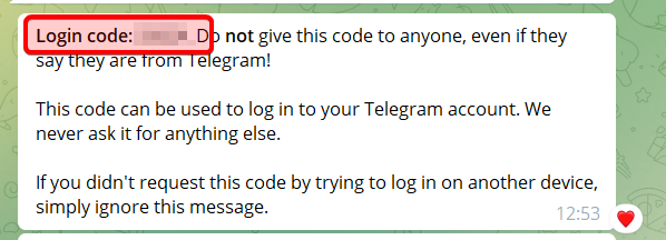 telegram登录 验证码