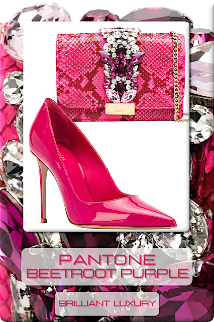 ♦Pantone Fashion Color Beetroot Purple #pantone #fashioncolor #pink #shoes #bags #brilliantluxury