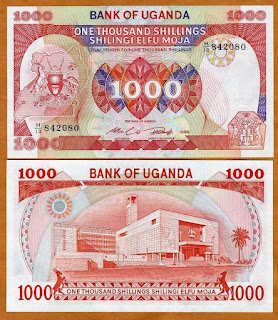 U11 UGANDA 1000 SHILLINGS UNC 1986 (P-26)