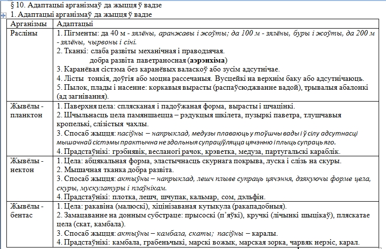 Воднае асяроддзе: адаптацыі