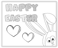 Happy easter bunny coloring page