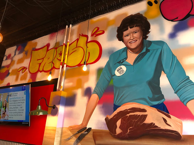 Julia Child mural by Jeff Henriquez at Sandwich Bar.
