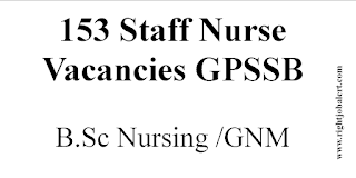 153 Staff Nurse Vacancies GPSSB