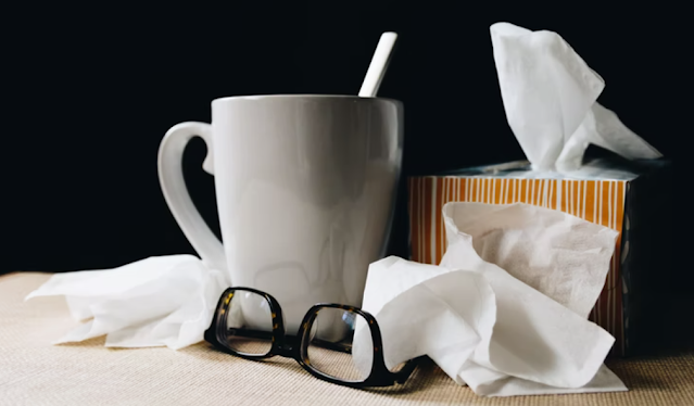 Tissues and a hot drink