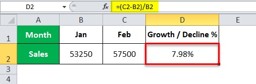 مثال 3: حساب النسبة المئوية في Excel