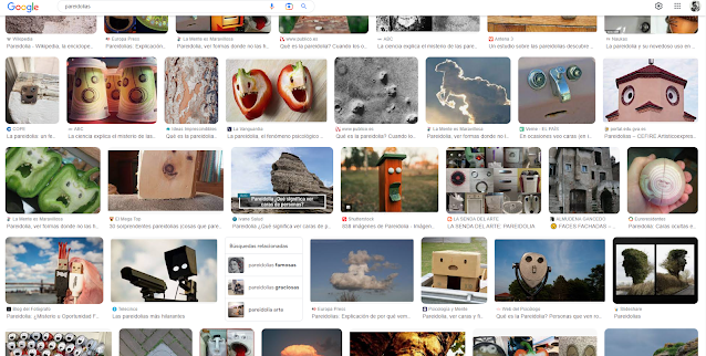 búsqueda en Google Imágenes "pareidolia"