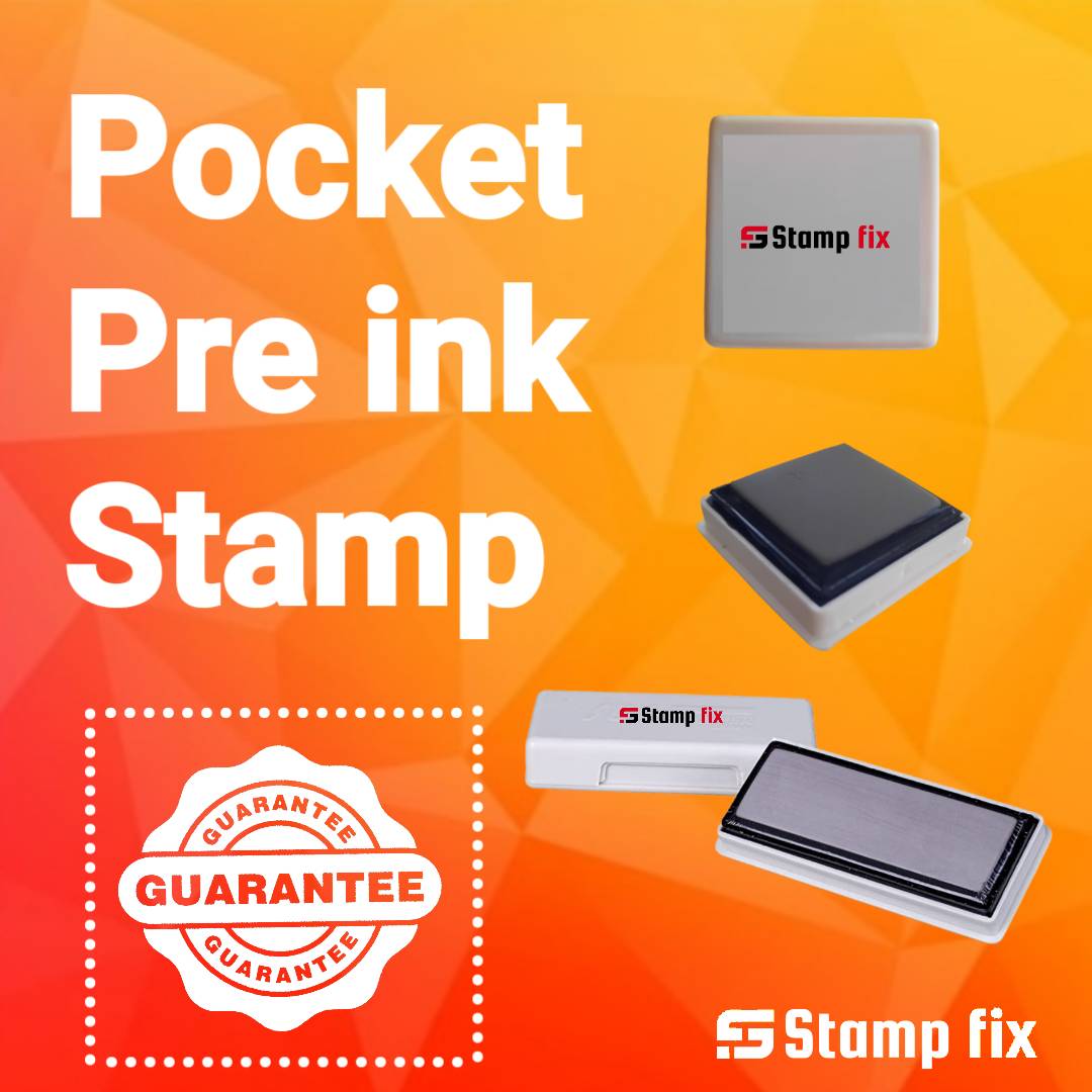 Pocket Pre ink Stamp, polymer stamp, Rubber stamp, Nylon stamp