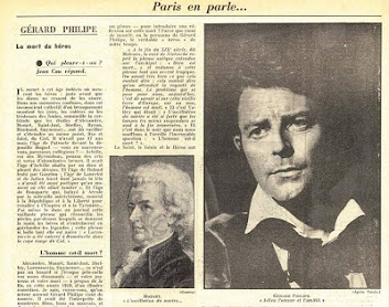 Nécrologie de Gérard Philipe par Jean Cau, L'Express du 3 décembre 1959