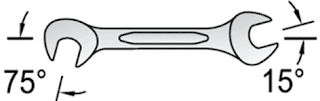 Рожковый ключ с разными углами наклона зева
