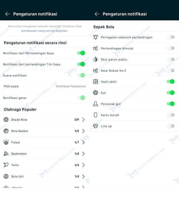 Fitur Notifikasi Pertandingan