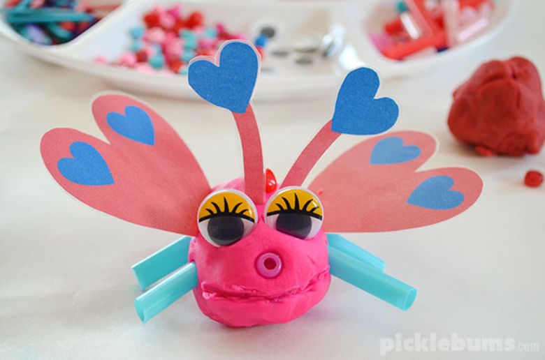 Play dough love bug - valentines activity for kids