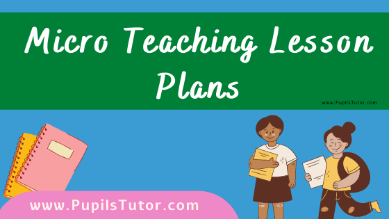 Free Download PDF Of BEST And Latest (All Subjects) Micro Teaching Lesson Plans For B.Ed And DELED 1st 2nd Year And All Sem In English And Hindi Medium For Class 2nd To 12th | bed microteaching lesson plans, micro teaching b.ed lesson plans, lesson plans for b.ed on micro teaching skills pdf - www.pupilstutor.com